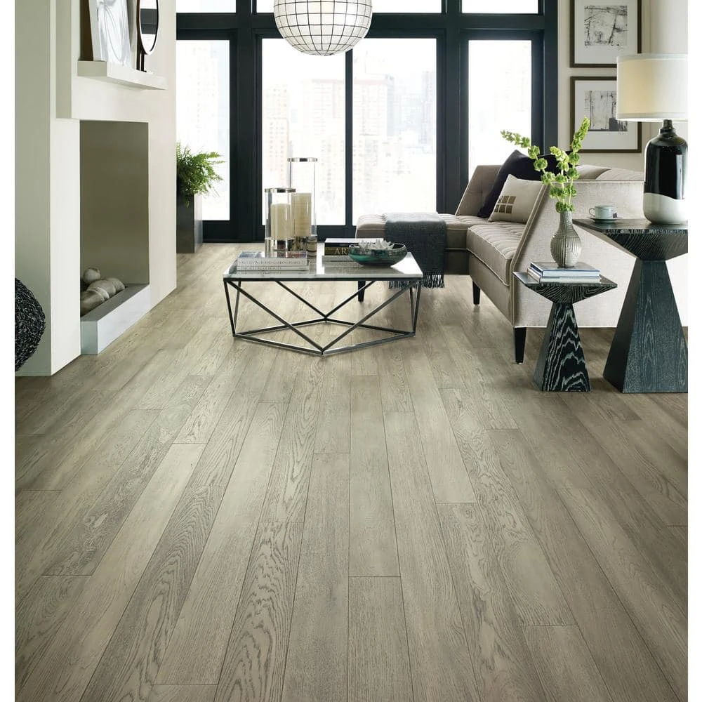 Plainview 5 in. W Shale Engineered White Oak Hardwood Flooring (29.53 sq. ft./case) by Shaw 2 Plainview 5 in. W Shale Engineered White Oak Hardwood Flooring (29.53 sq. ft./case) by Shaw - Image 2