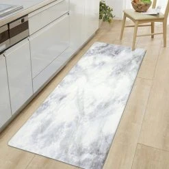 White Kitchen Marble Pattern 18 in. x 47 in. Anti Fatigue Standing Mat by World Rug Gallery -Shaw stor online white world rug gallery kitchen mats 819white18x47 31 1000