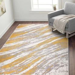 Yellow 7 ft. 10 in. x 10 ft. Modern Abstract Swirl Area Rug by World Rug Gallery 14 Yellow 7 ft. 10 in. x 10 ft. Modern Abstract Swirl Area Rug by World Rug Gallery -Shaw stor online yellow world rug gallery area rugs 2055yellow8x10 1f 1000