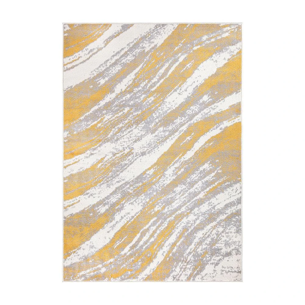 Yellow 7 ft. 10 in. x 10 ft. Modern Abstract Swirl Area Rug by World Rug Gallery 1 Yellow 7 ft. 10 in. x 10 ft. Modern Abstract Swirl Area Rug by World Rug Gallery