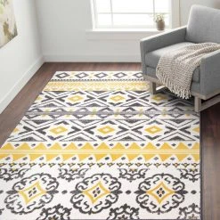 Yellow 7 ft. 10 in. x 10 ft. Distressed Boho Geometric Area Rug by World Rug Gallery 14 Yellow 7 ft. 10 in. x 10 ft. Distressed Boho Geometric Area Rug by World Rug Gallery -Shaw stor online yellow world rug gallery area rugs 2078yellow8x10 1f 1000