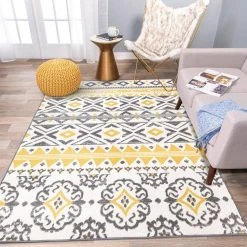 Yellow 7 ft. 10 in. x 10 ft. Distressed Boho Geometric Area Rug by World Rug Gallery 13 Yellow 7 ft. 10 in. x 10 ft. Distressed Boho Geometric Area Rug by World Rug Gallery -Shaw stor online yellow world rug gallery area rugs 2078yellow8x10 4f 1000