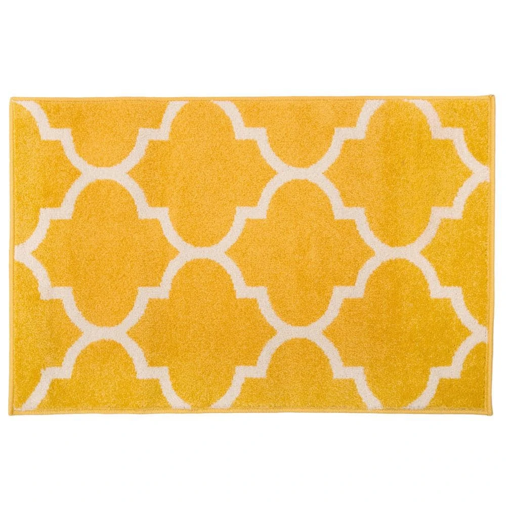 Contemporary Moroccan Trellis Yellow 2 ft. x 3 ft. Indoor Area Rug by World Rug Gallery 1 Contemporary Moroccan Trellis Yellow 2 ft. x 3 ft. Indoor Area Rug by World Rug Gallery