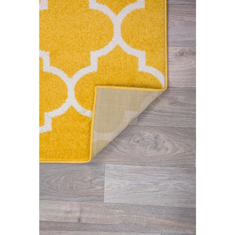 Contemporary Moroccan Trellis Yellow 2 ft. x 3 ft. Indoor Area Rug by World Rug Gallery 2 Contemporary Moroccan Trellis Yellow 2 ft. x 3 ft. Indoor Area Rug by World Rug Gallery - Image 2
