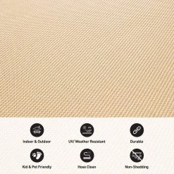 Yellow 2 ft. x 7 ft. Solid Flatweave Waterproof Backyard Indoor/Outdoor Area Rug by World Rug Gallery -Shaw stor online yellow world rug gallery outdoor rugs 5010yellow2x7 4f 1000